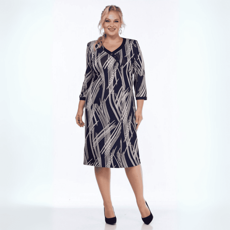 Vestido Vivara – Estampado Sofisticado y Caída Elegante