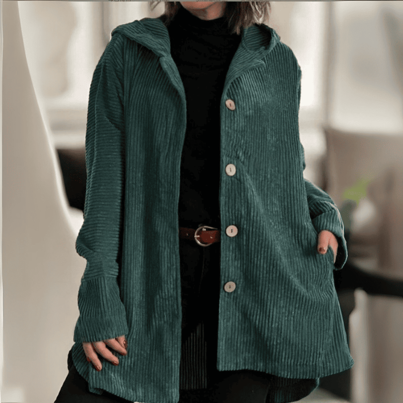 Abrigo Brigite - Corte Oversized en Pana con Capucha
