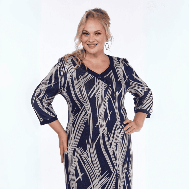 Vestido Vivara – Estampado Sofisticado y Caída Elegante