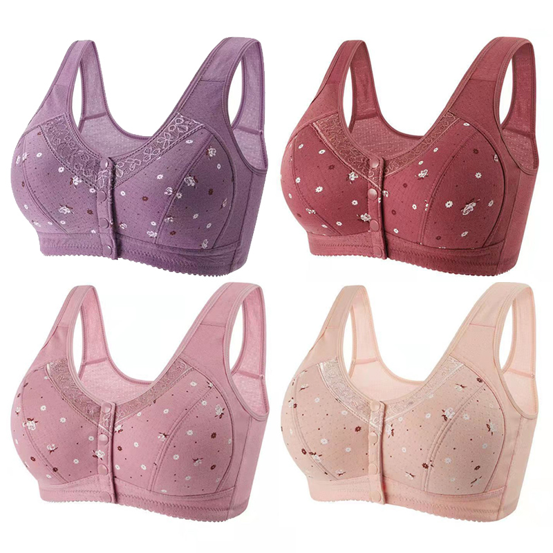 [3-piece set] Front closure bra - Lazuli